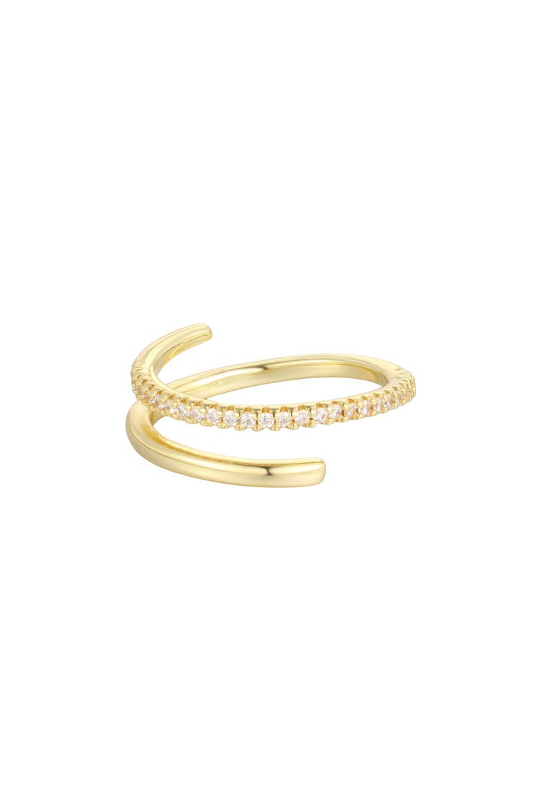14k Gold Plated Cubic Zirconia Wrap Ring, Main, color, GOLD