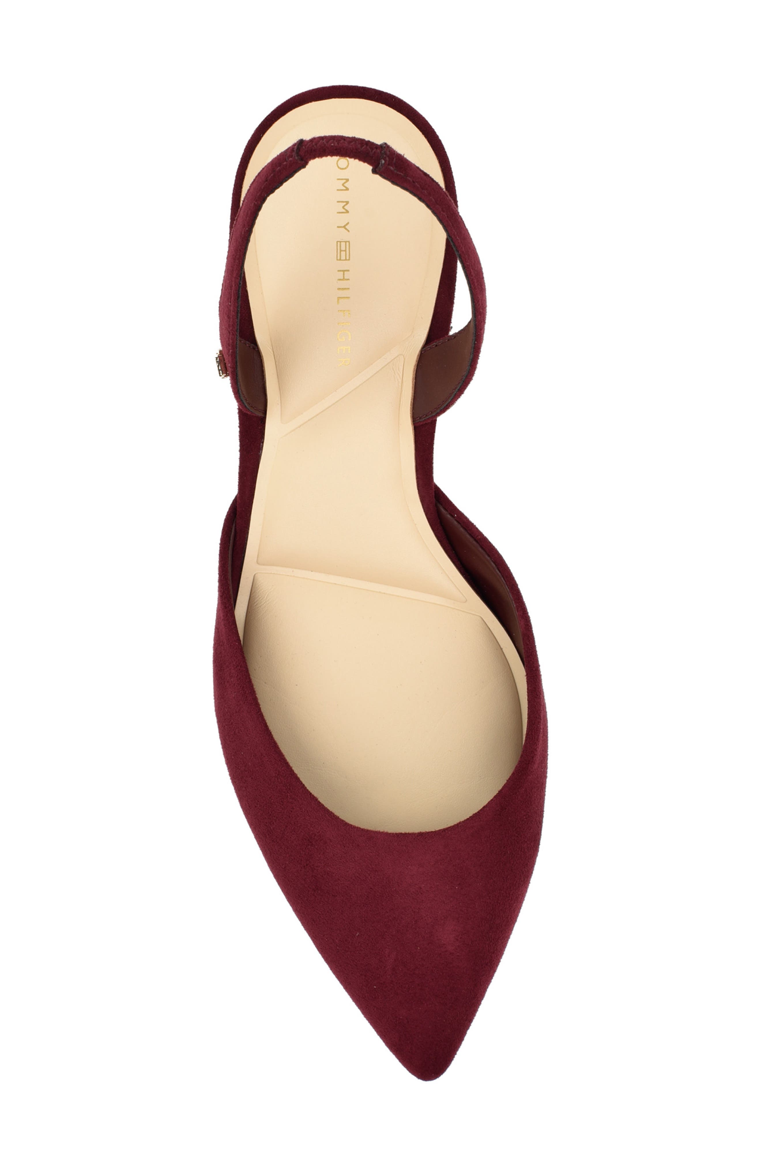 Tanna Slingback Pointed Toe Kitten Heel Pump, Alternate, color, DEEP BORDEAUX