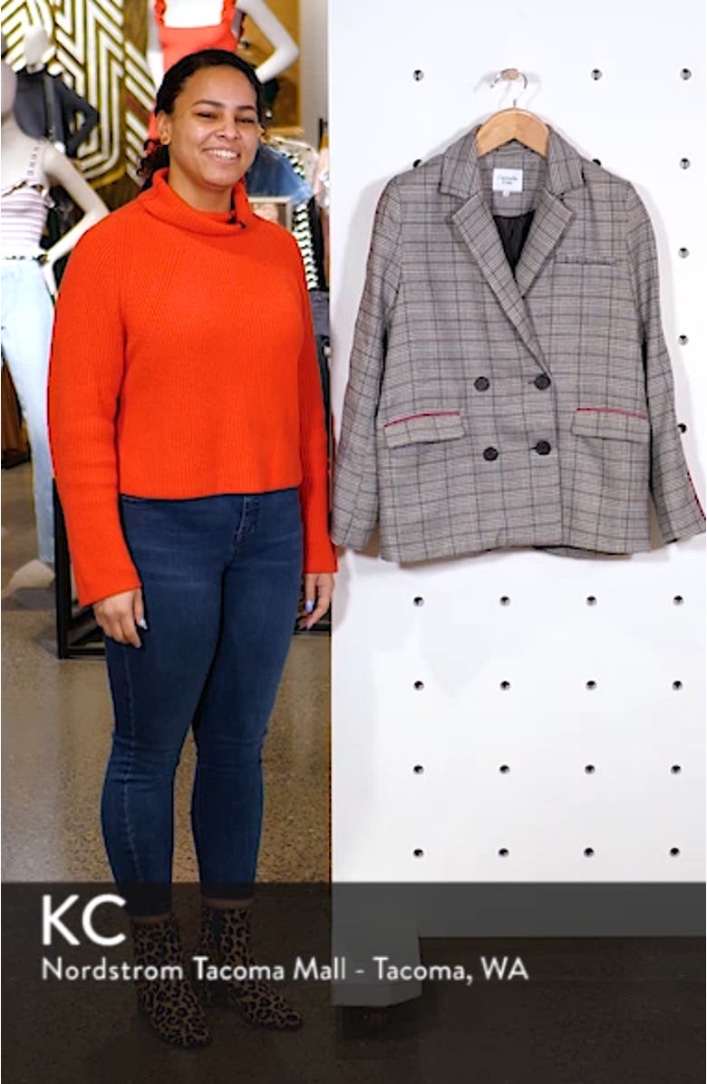 Chriselle Lim Bianca Piped Houndstooth Blazer, sales video thumbnail