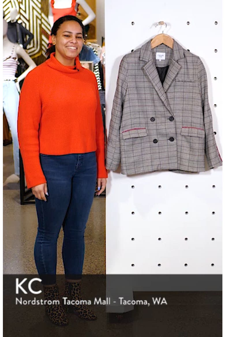 Chriselle Lim Bianca Piped Houndstooth Blazer (Nordstrom Exclusive) video