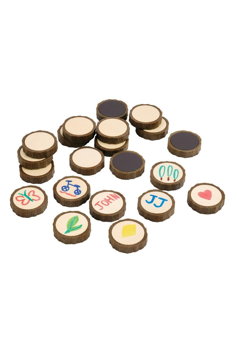 Magnetic Write-On Wood Cookies - 30 Pieces, Alternate, color, Brown