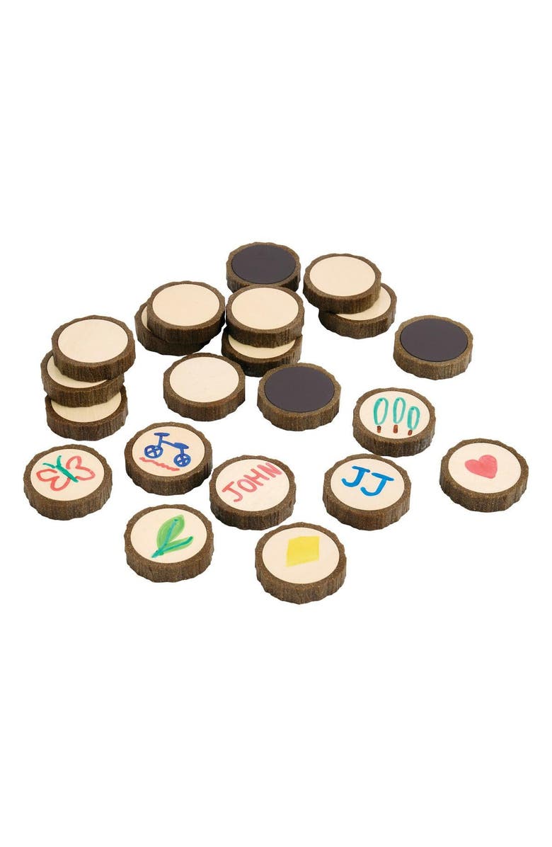 Kaplan Early Learning Company Magnetic Write-On Wood Cookies - 30 Pieces, Alternate, color, Brown
