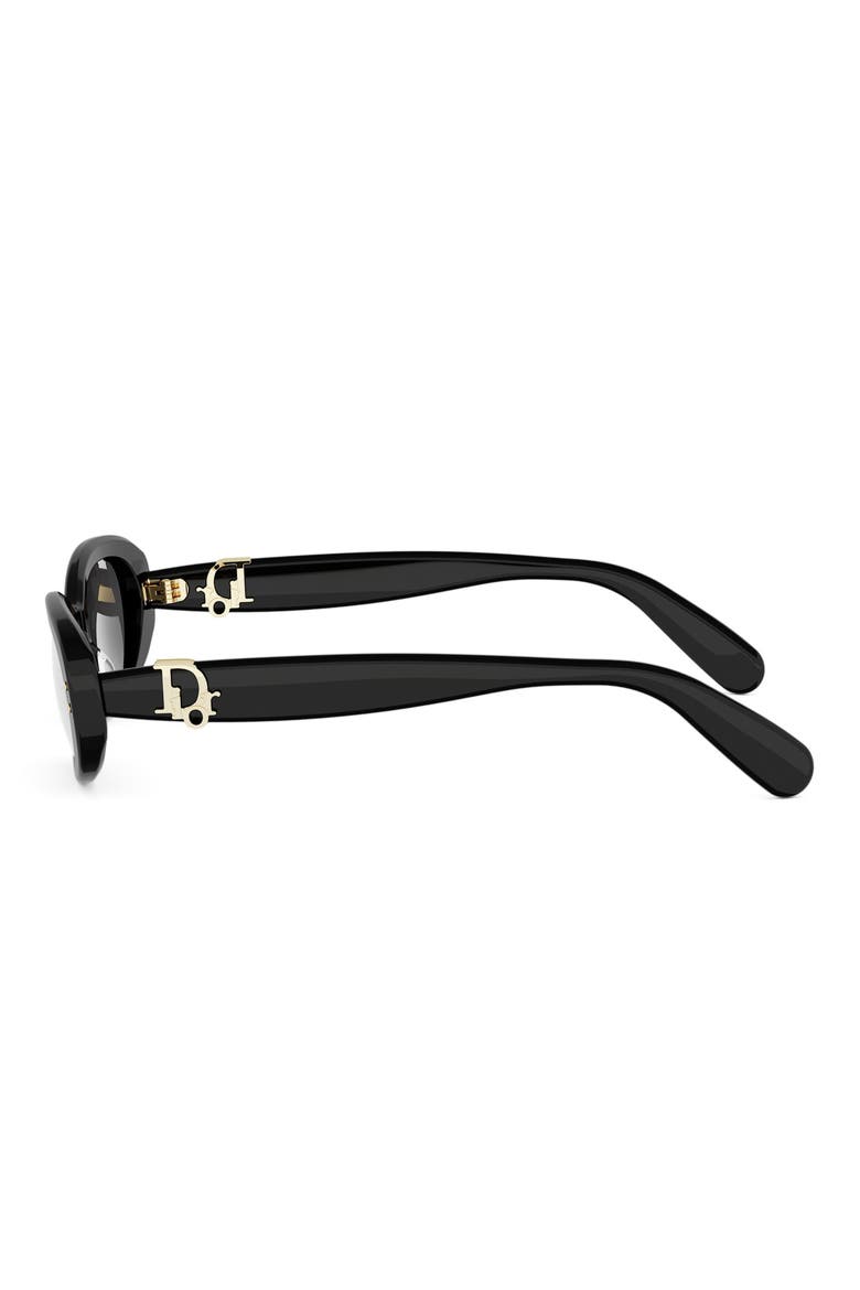 DiorOblique B1I 52mm Oval Sunglasses, Alternate, color, SHINY BLACK / SMOKE