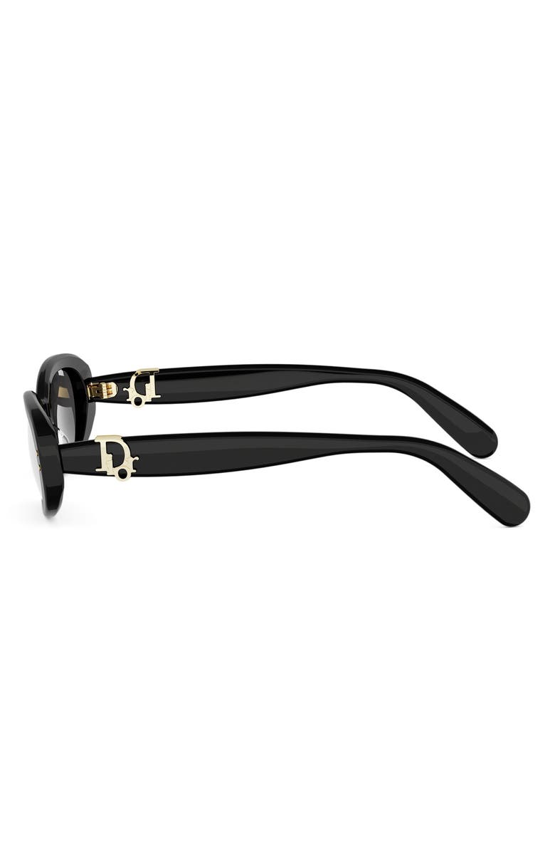 DIOR Oblique B1I 52mm Oval Sunglasses, Alternate, color, Shiny Black / Smoke