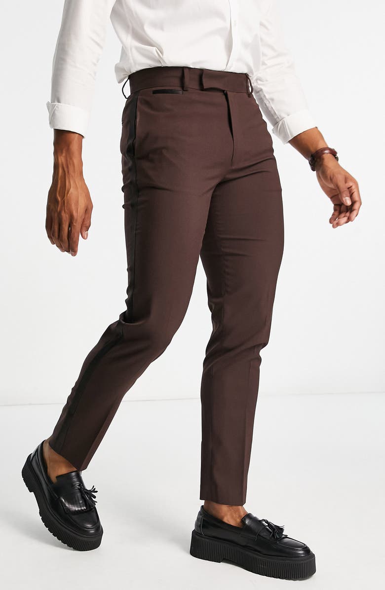 ASOS DESIGN Slim Fit Tuxedo Suit Trousers, Main, color,