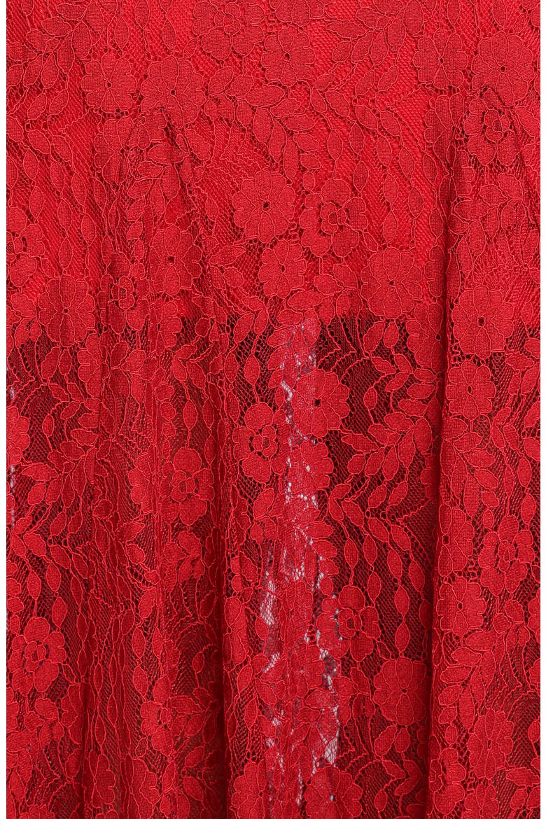Keani Long Sleeve Lace Gown, Alternate, color, RED