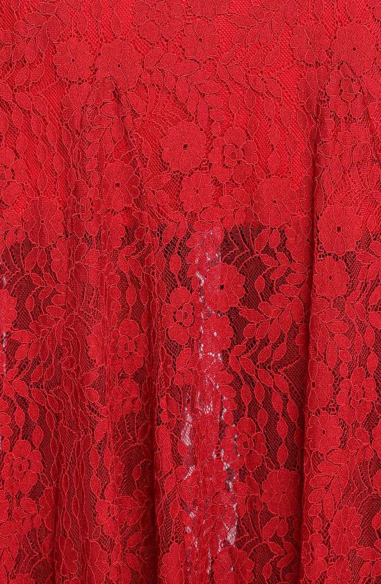 Petal & Pup Keani Long Sleeve Lace Gown, Alternate, color, Red