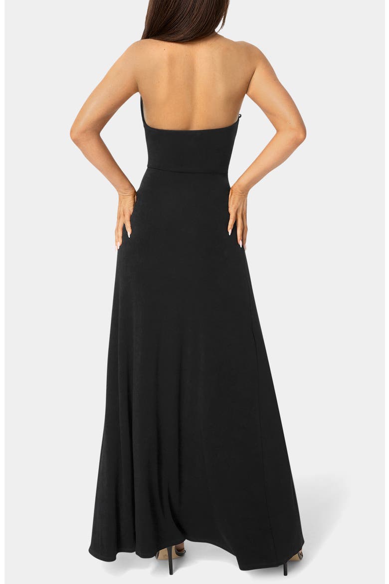 Plunge Neck Maxi Dress, Alternate, color, BLACK