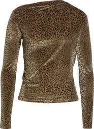 Vince Velour Burnout Draped Top