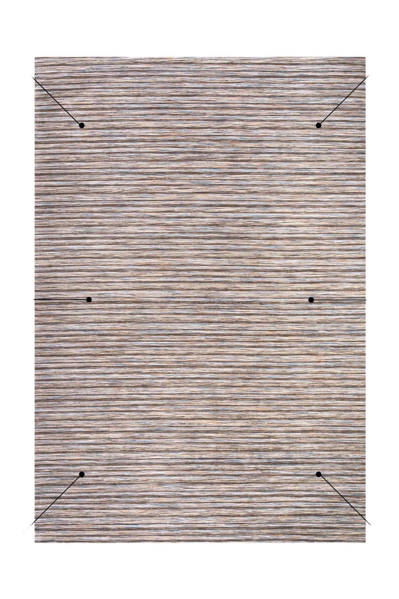 Finn Modern Farmhouse Pinstripe Indoor/Outdoor Area Rug, Alternate, color, Dark Gray/Blue