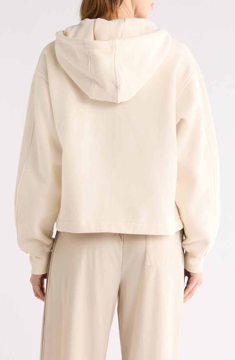 Sweaty Betty Premium Brushed Organic Cotton Blend Zip Hoodie, Alternate, color, Creme Beige