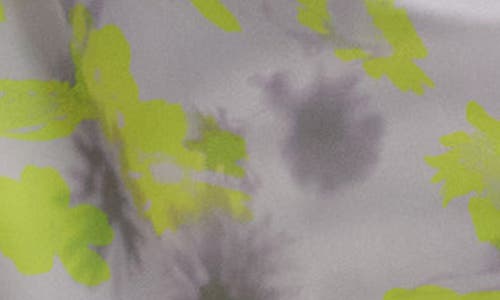 Topshop Scoop Neck Satin Slip In Abstract Floral-multi In Grey Multi
