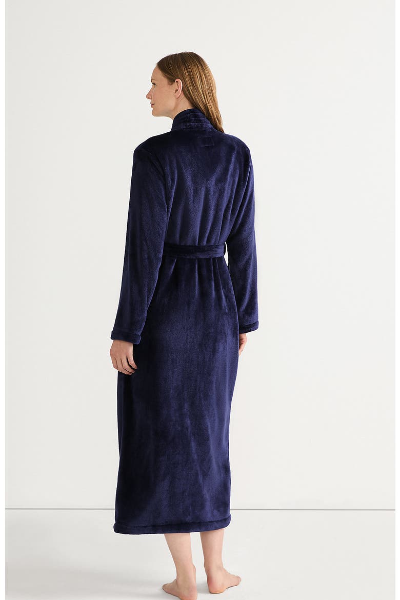 Cozy Plush Long Wrap Robe, Alternate, color, Deep Sea Navy