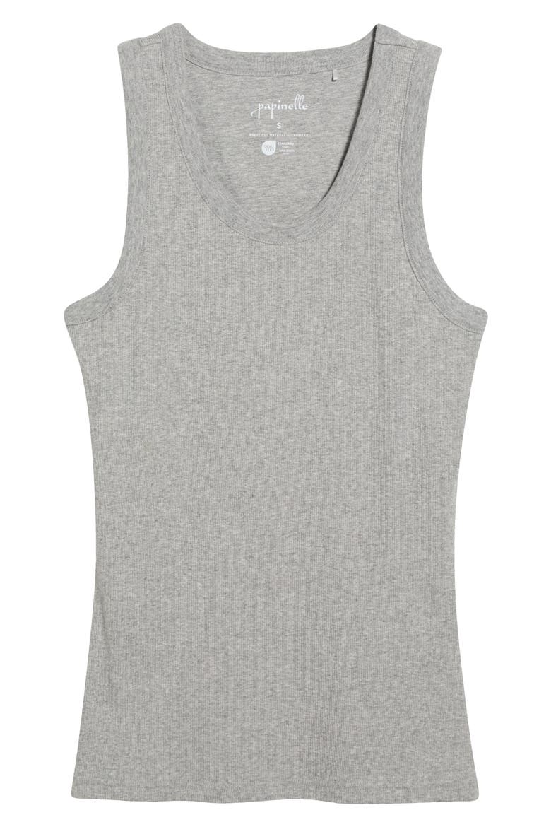 Ribbed Shelf Bra Tank, Alternate, color, GREY