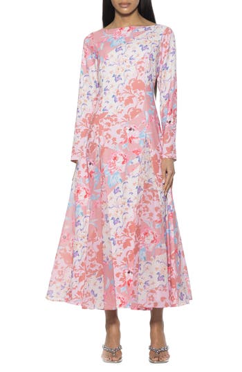 Alexia Admor Elodie Floral Long Sleeve Maxi Dress In Multi