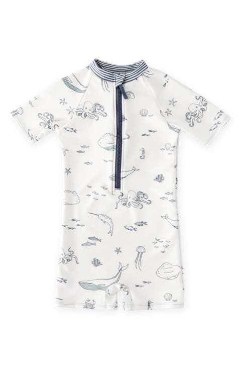 Kids' Short Sleeve One-Piece Rashguard Swimsuit (Baby & Toddler)