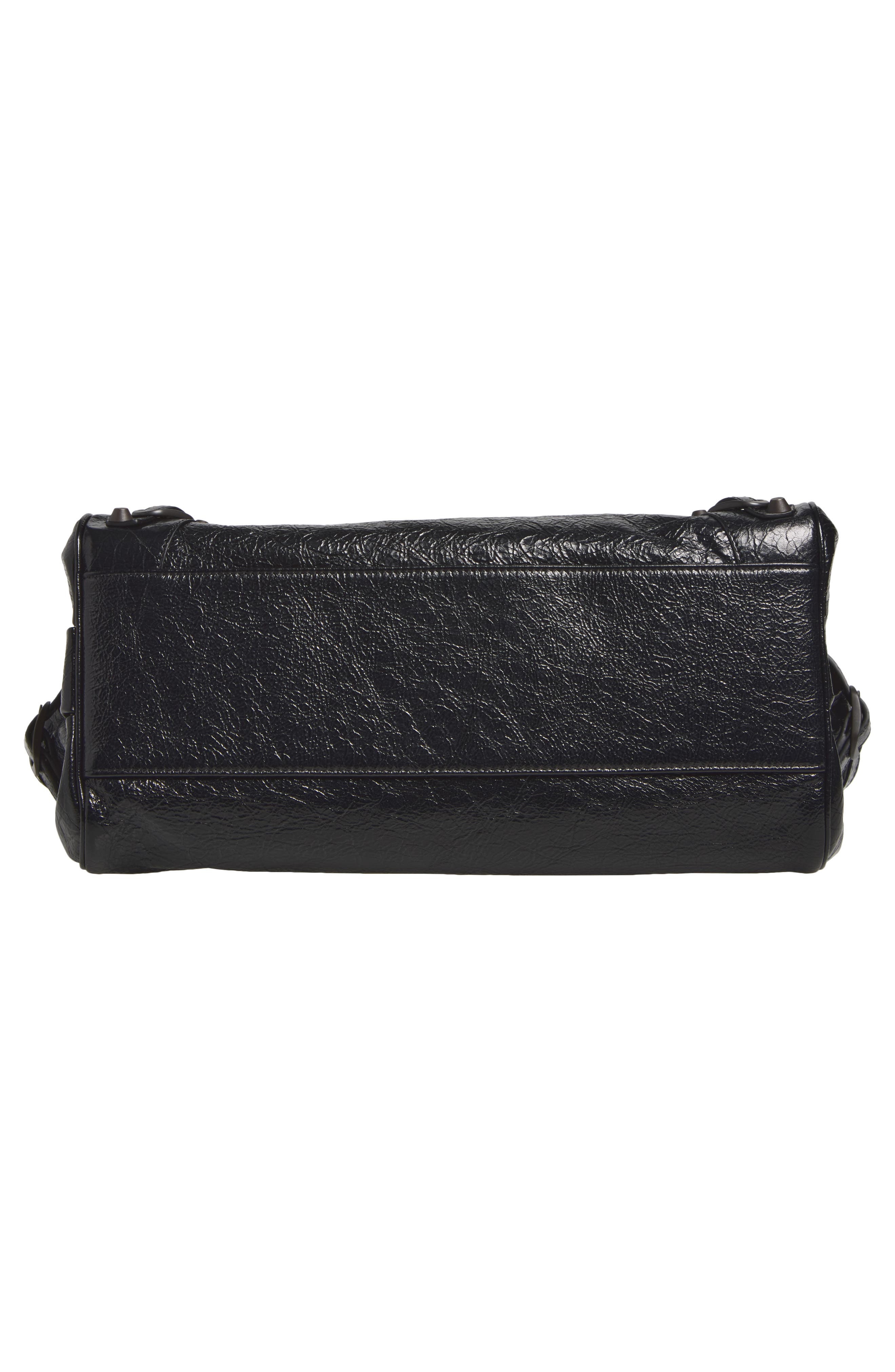Le City East West Leather Shoulder Bag, Alternate, color, 1000 BLACK