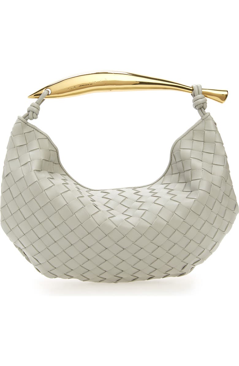 Bottega Veneta Sardine Intrecciato Leather Top Handle Bag, Alternate, color, 1557 Agate Grey-Muse Br
