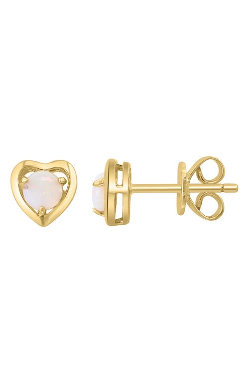 Effy Mother-of-pearl Heart Stud Earrings In Gold