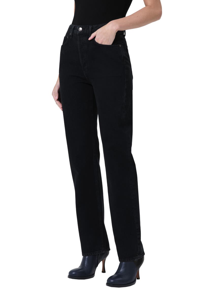 '90s Pinch Waist High Waist Straight Leg Jeans, Alternate, color, CRUSHED