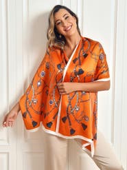 SILKSILKY Silk Printed Rectangular Long Stole Scarf
