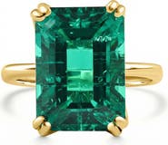 Bliss Diamond Certified 6 3/4Ct Emerald Solitaire Ring 14k Gold Lab Grown