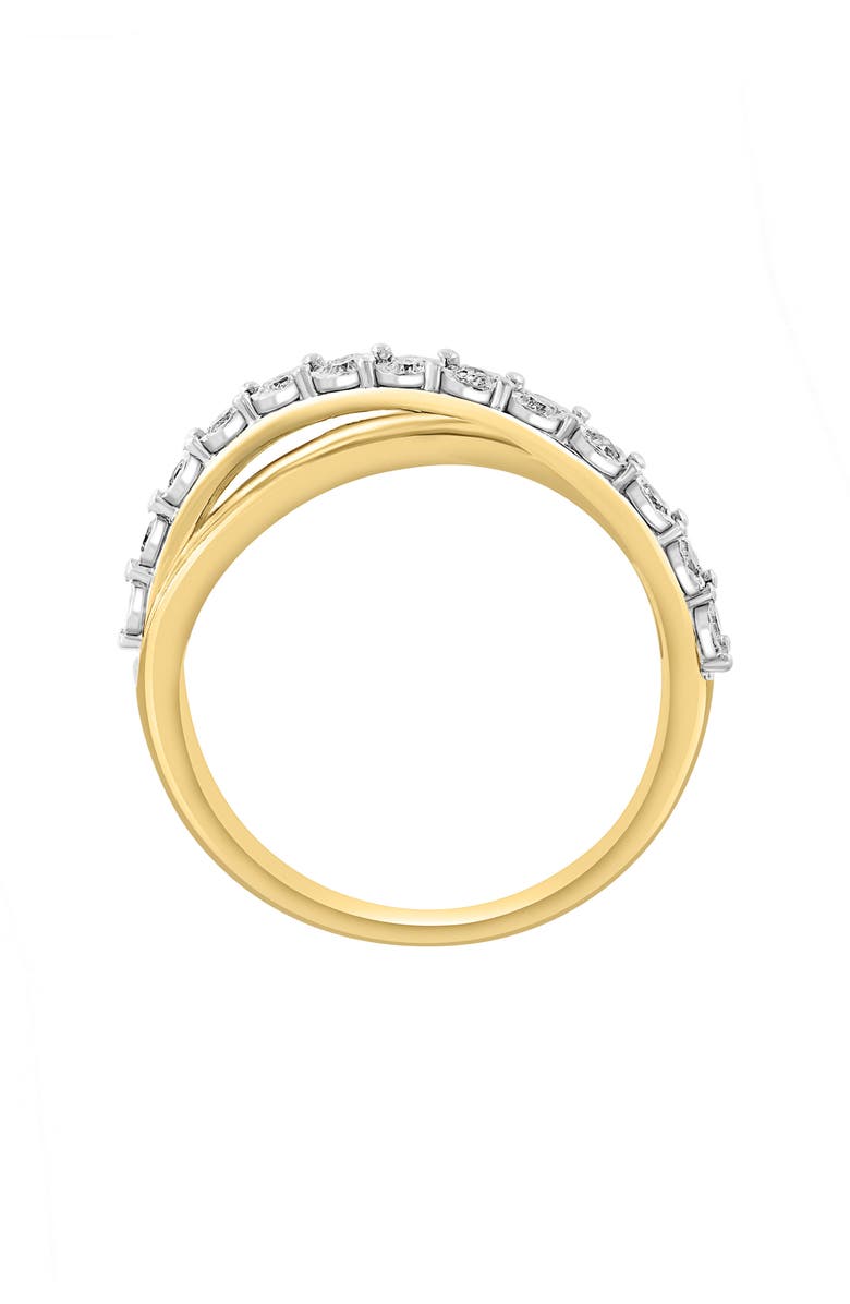 EFFY 14K Gold Diamond Crossover Band Ring, Alternate, color, White