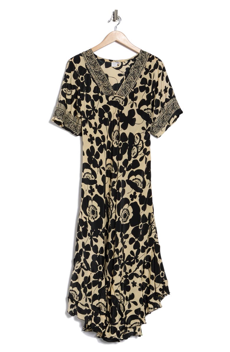 La Fiorentina Floral V-Neck Midi Dress, Alternate, color, 