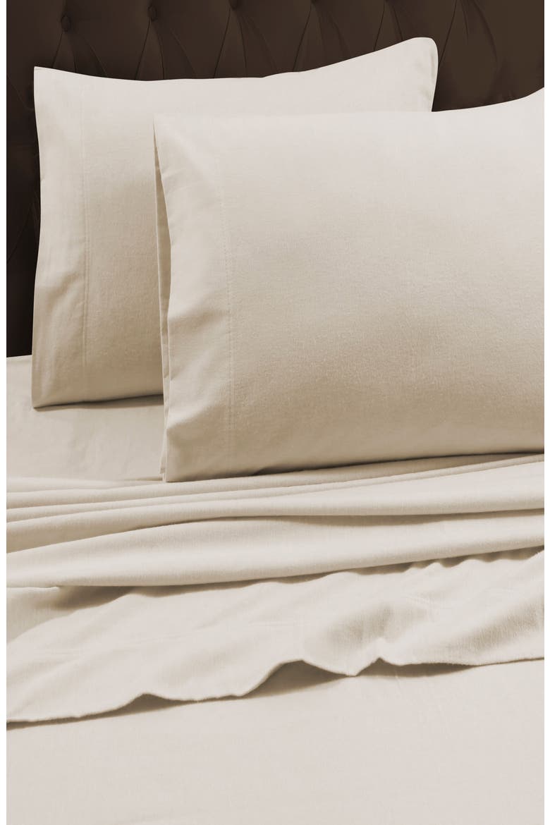 Solid Cotton Flannel Sheet Set, Alternate, color, IVORY