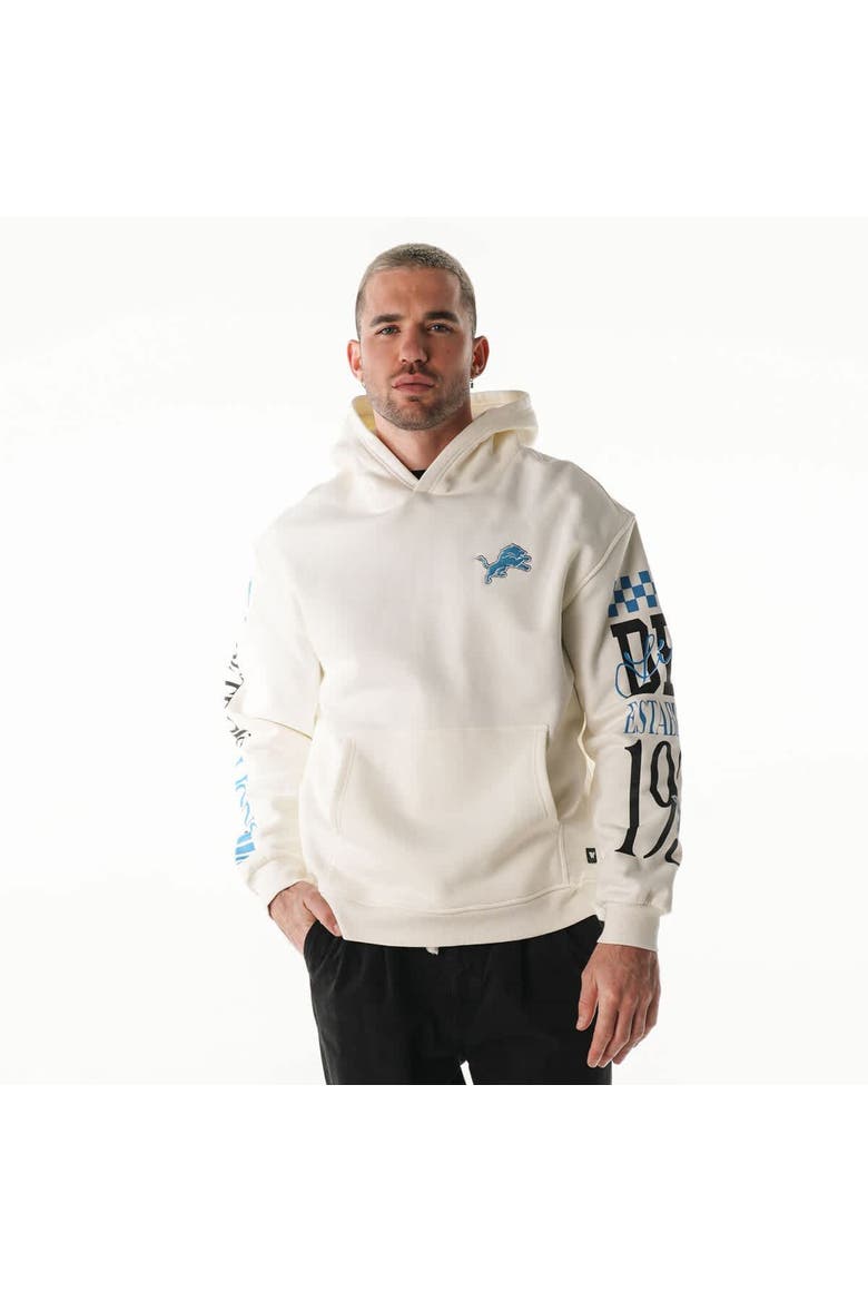 Unisex The Wild Collective  Cream Detroit Lions Stacked Graphic Sleeve Fleece Hoodie, Main, color, Cream
