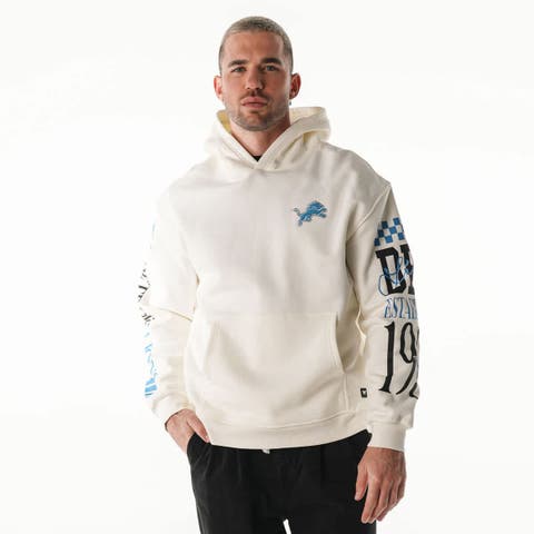 Unisex The Wild Collective  Cream Detroit Lions Stacked Graphic Sleeve Fleece Hoodie