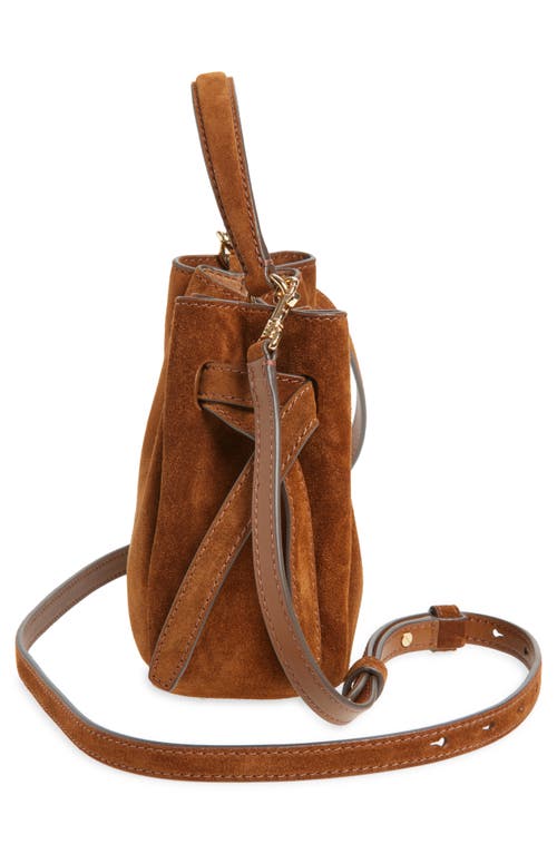 Tory Burch Mini Romy Suede Bucket Bag In Brown