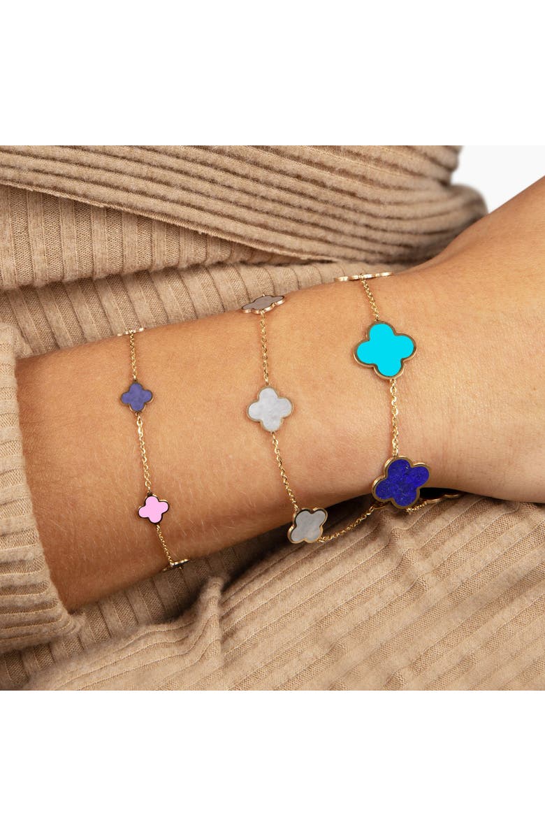 The Lovery Fine Jewelry Large Pastel Mixed Clover Bracelet, Alternate, color, Pastel Mixed