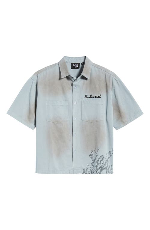 Rolling Loud Loud Motors Distressed Work Shirt In Blue