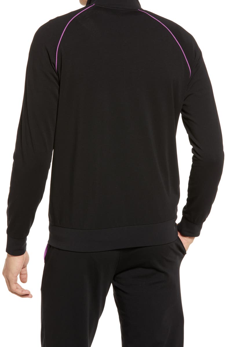 BOSS HUGO BOSS Zip Front Stretch Cotton Sweatshirt, Alternate, color, 