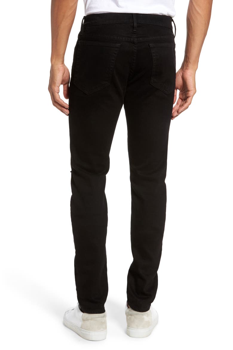 L'Homme Skinny Fit Jeans, Alternate, color, NOIR SLITS