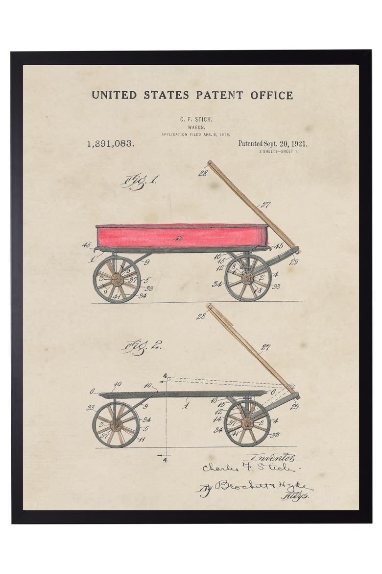 Red Wagon Patent in Black Frame, Main, color, No Color