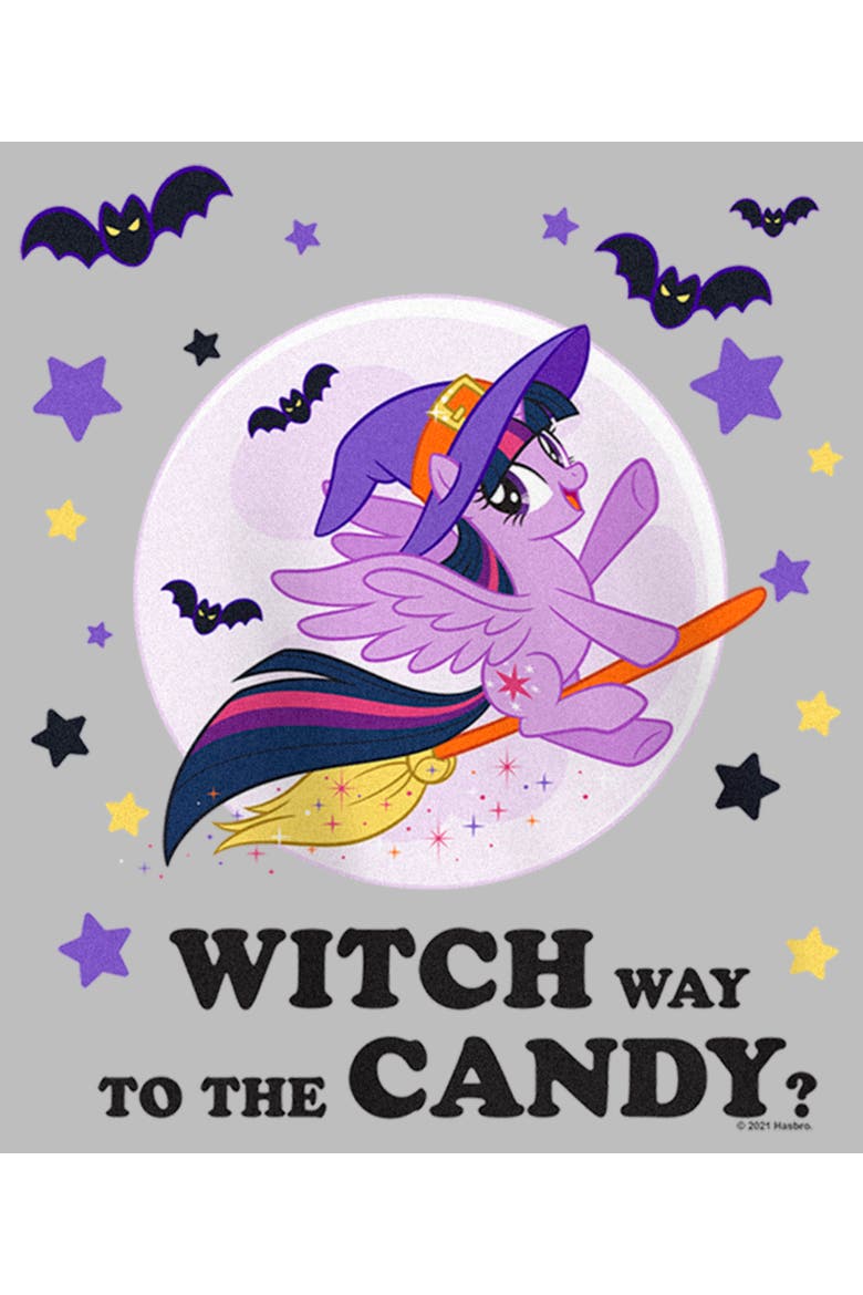 Girl's My Little Pony Halloween Twilight Sparkle Witch Candy  Graphic T-Shirt, Alternate, color, Athletic Heather