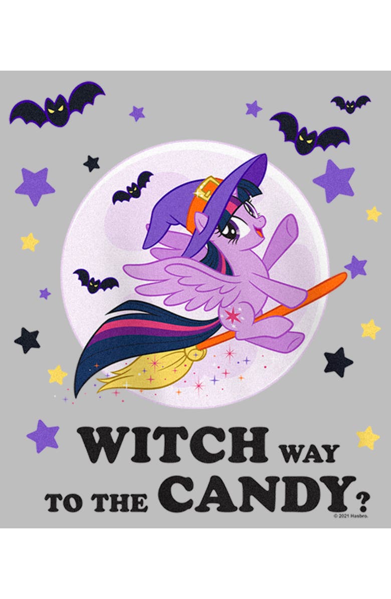MY LITTLE PONY Girl's My Little Pony Halloween Twilight Sparkle Witch Candy  Graphic T-Shirt, Alternate, color, Athletic Heather