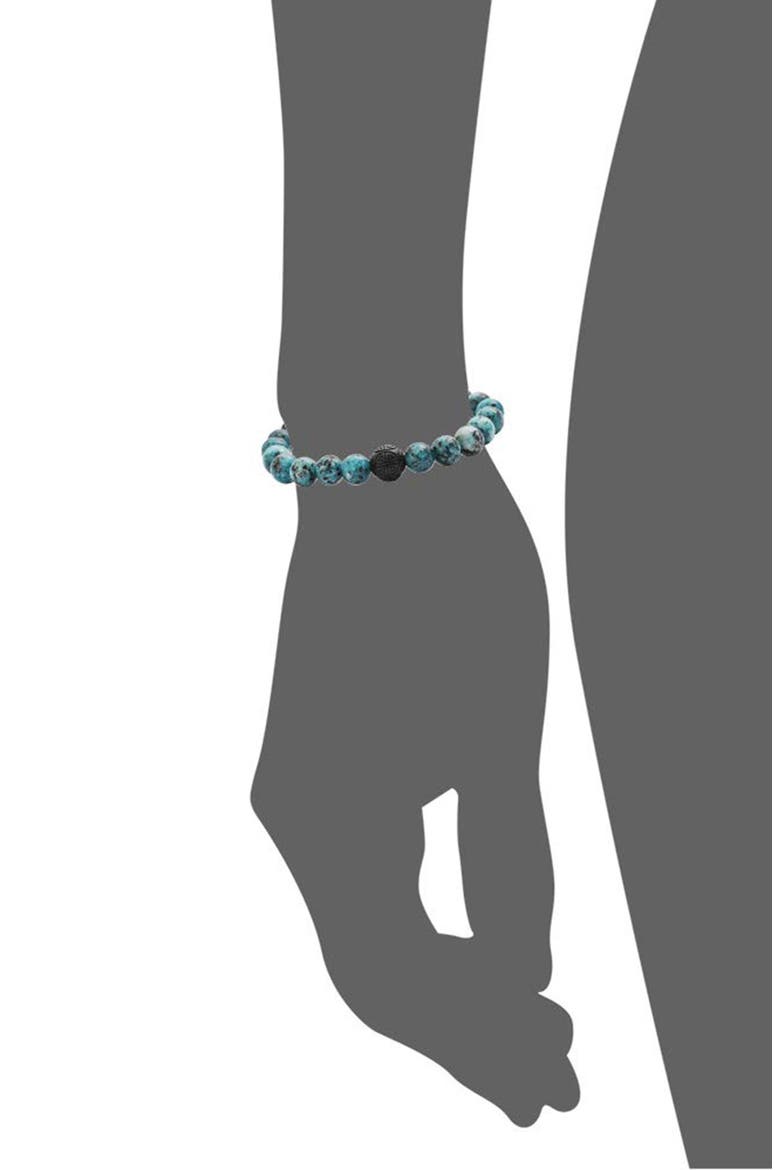 Men's Semiprecious Stone Beaded Stretch Bracelet, Alternate, color, TURQUOISE