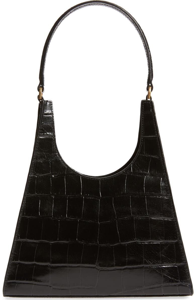 STAUD Small Rey Leather Shoulder Bag, Alternate, color,