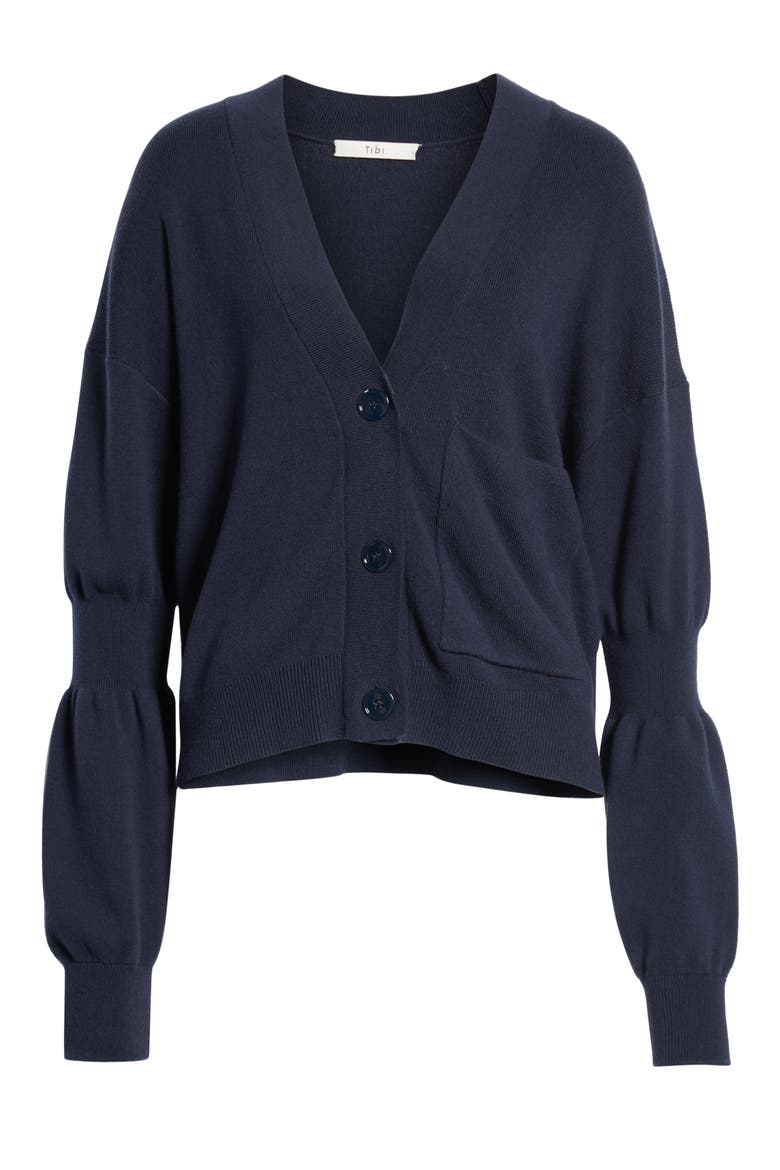 Double Cuff Cardigan, Alternate, color, NAVY