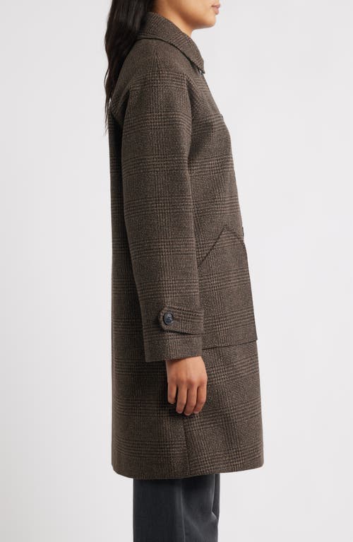 Sam Edelman Plaid Slim Balmacaan Coat In Burgundy