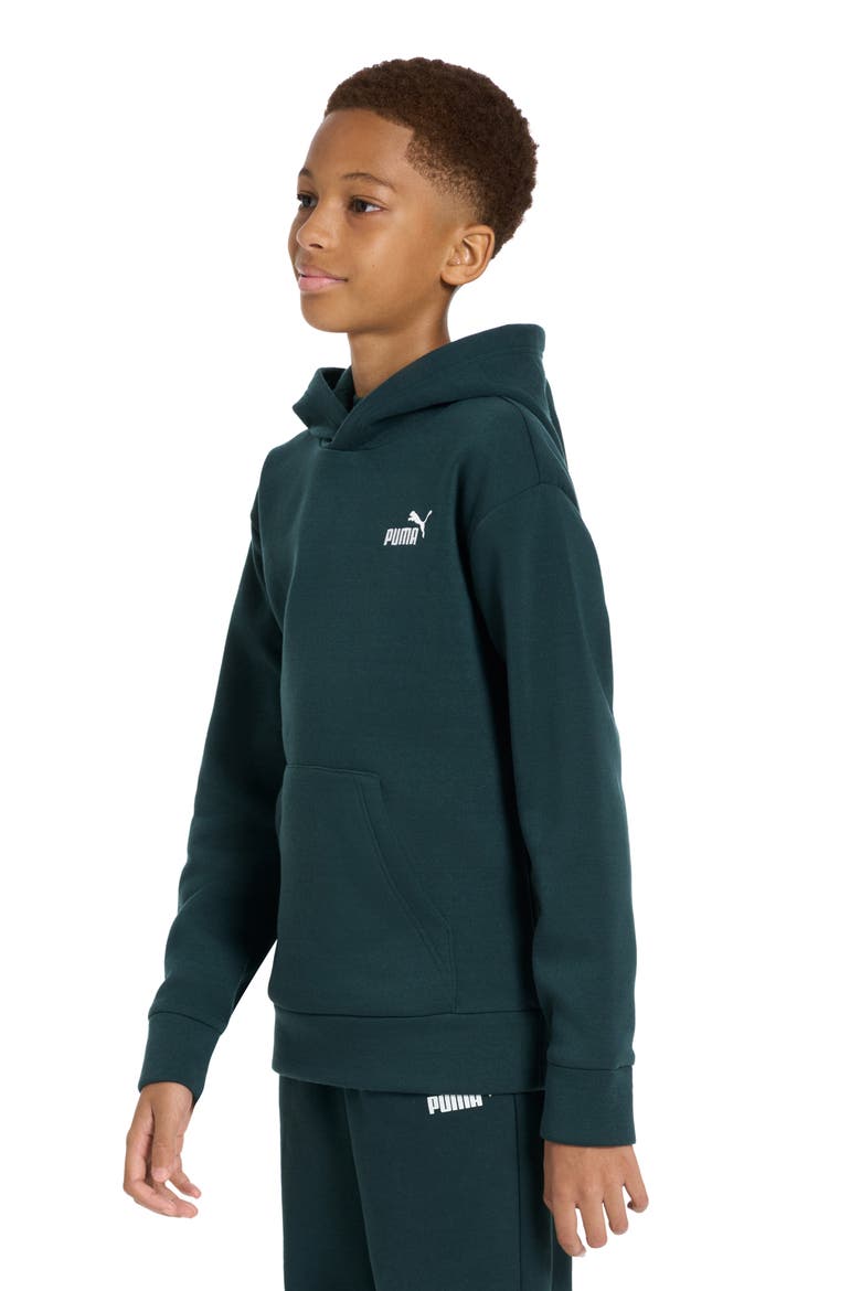 Kids' Essential Basics Fleece Pullover Hoodie, Alternate, color, MIDNIGHT GREEN