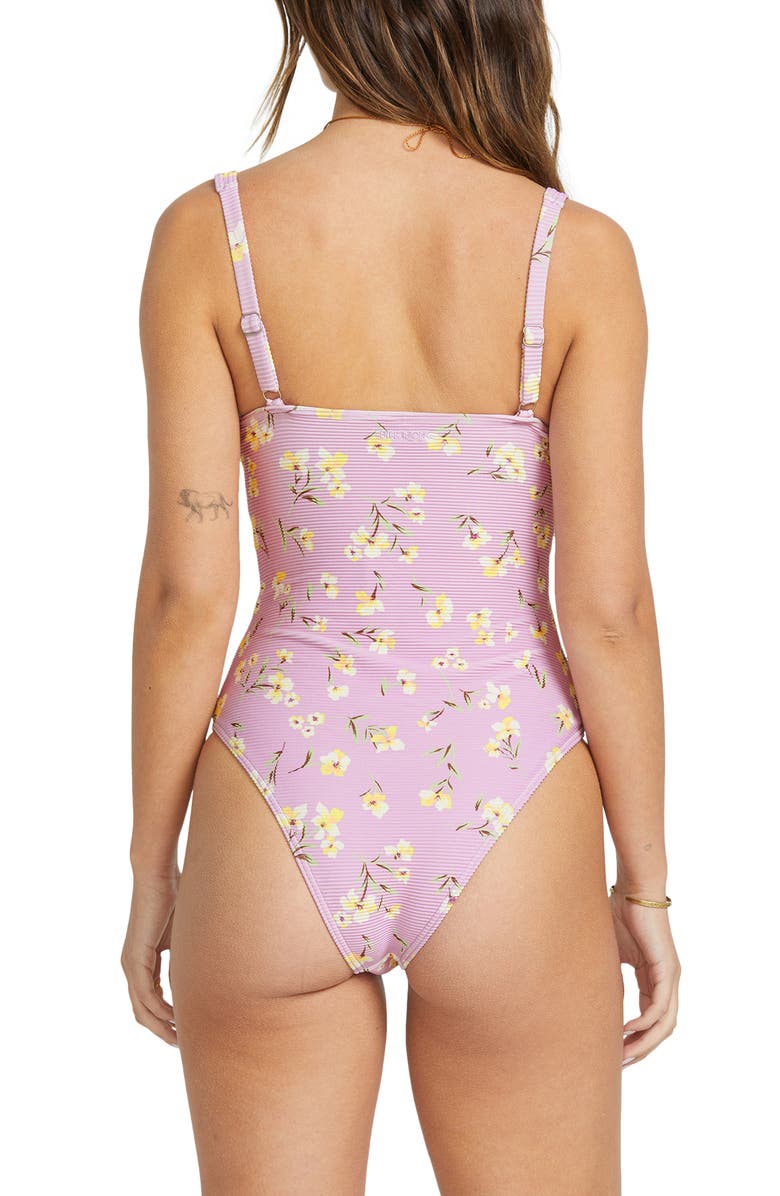 Billabong Peaceful Petals Chloe Underwire One-Piece Swimsuit, Alternate, color, Amethyst Smoke