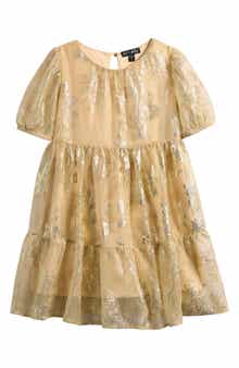 Ava & Yelly Kids' Floral Foil Print Party Dress