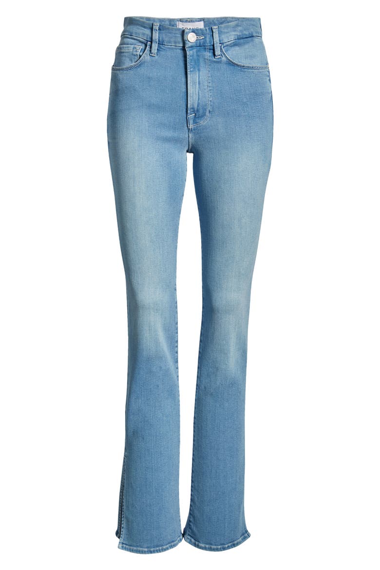 Le High Waist Slit Hem Mini Bootcut Jeans, Alternate, color, DANBURY