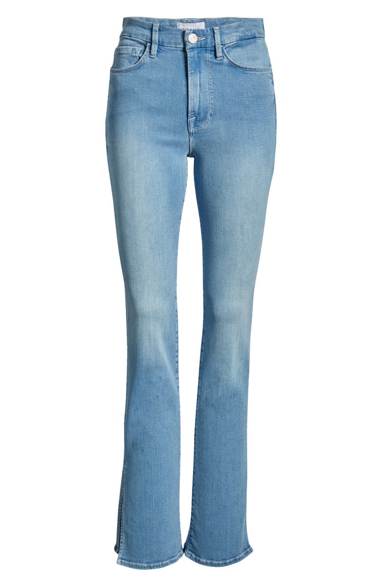 FRAME Le High Waist Slit Hem Mini Bootcut Jeans, Alternate, color, 