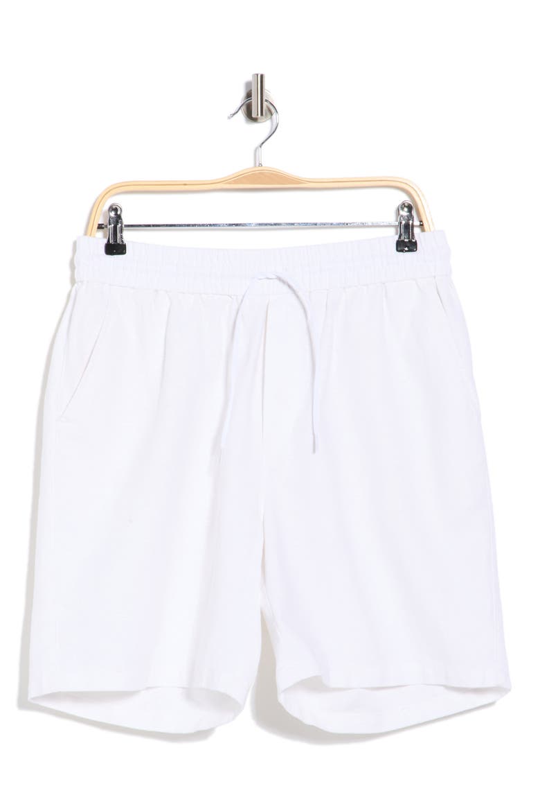 Otto Linen & Cotton Shorts, Alternate, color, WHITE/ WHITE
