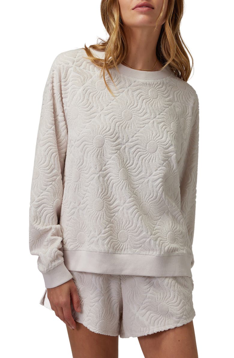 Spiritual Gangster Oversize Cotton Blend Jacquard Terry Sweatshirt, Main, color,